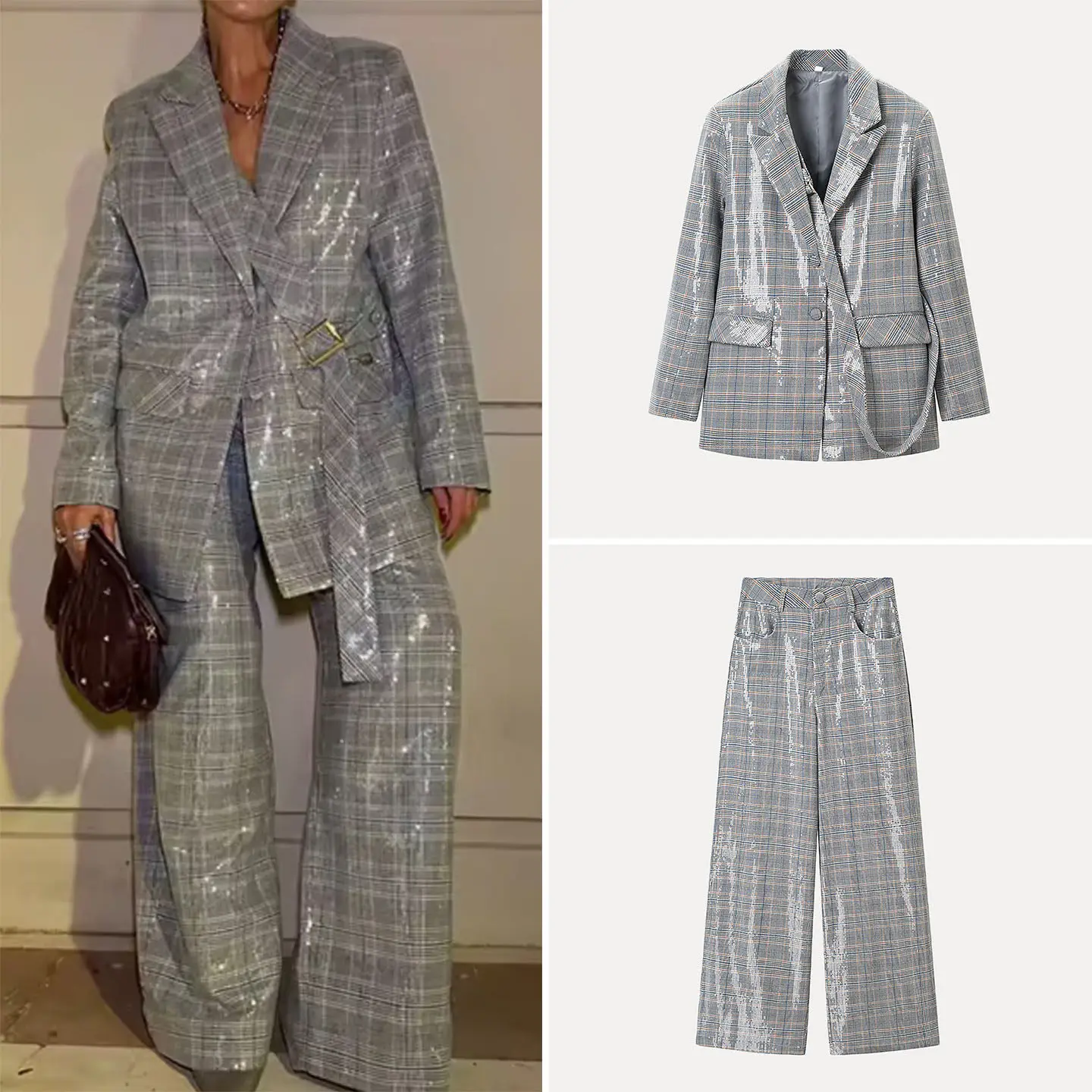 Elegant Spring Fashion Women's Long Sleeve Suit Jacket Casual Pants High Collar Cover up Coat Stylish Ensemble Zadata Brand
Elegant Spring Fashion Women's Long Sleeve Suit Jacket Casual Pants High Collar Cover up Coat Stylish Ensemble Zadata Brand