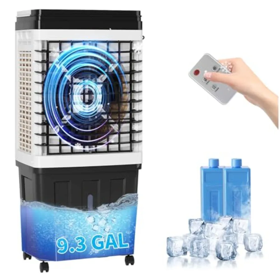 Портативный испарительный охладитель воздуха 110В с резервуаром для воды 9,3 галлона, 3-в-1, с пультом ДУ, 3 скорости
Портативный испарительный охладитель воздуха 110В с резервуаром для воды 9,3 галлона, 3-в-1, с пультом ДУ, 3 скорости