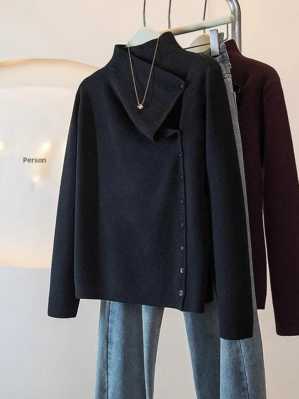 Elegant Knitted Top Women's Shoulder Length Collar Base Shirt Half High Collar Loose Fit Long Sleeve Color Commute Style
Elegant Knitted Top Women's Shoulder Length Collar Base Shirt Half High Collar Loose Fit Long Sleeve Color Commute Style