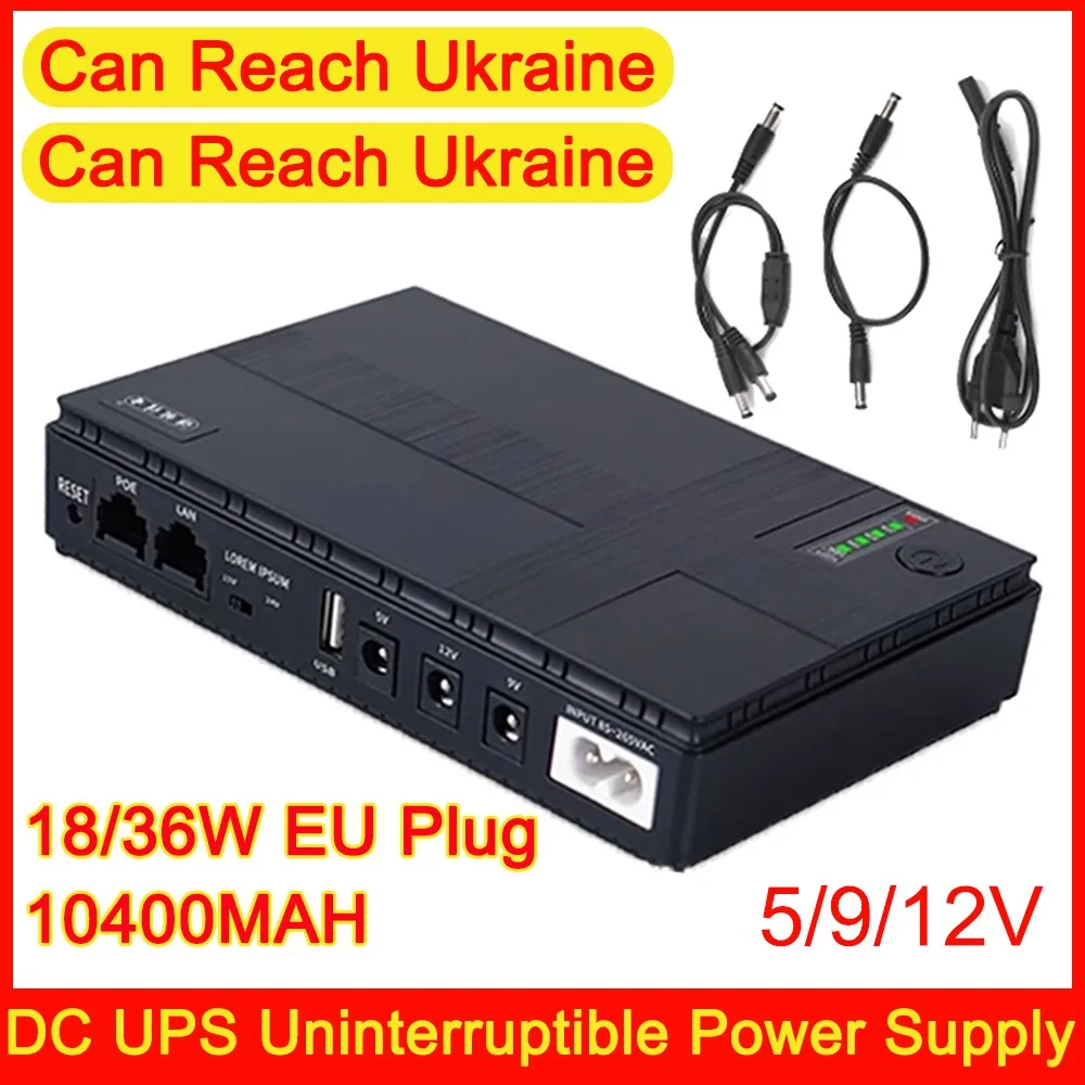 10400mAh DC Power Adapter UPS 5-12V 18W/36W Uninterruptible Power Supply For WiFi Router Large Capacity Backup Power Supply EU
10400mAh DC Power Adapter UPS 5-12V 18W/36W Uninterruptible Power Supply For WiFi Router Large Capacity Backup Power Supply EU