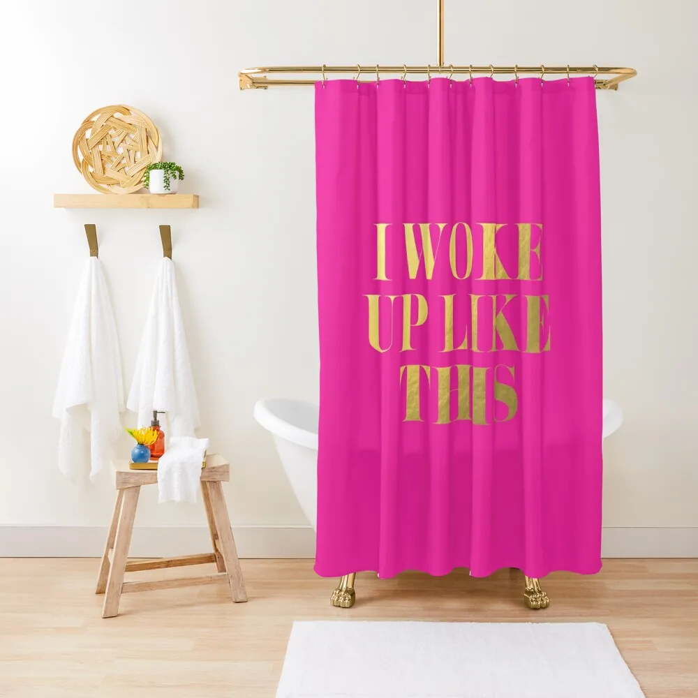 I Woke Up Like This - Hot Pink with Faux Gold Foil Shower Curtain Cover Cute Shower Transparent Bathroom Shower Curtain
I Woke Up Like This - Hot Pink with Faux Gold Foil Shower Curtain Cover Cute Shower Transparent Bathroom Shower Curtain