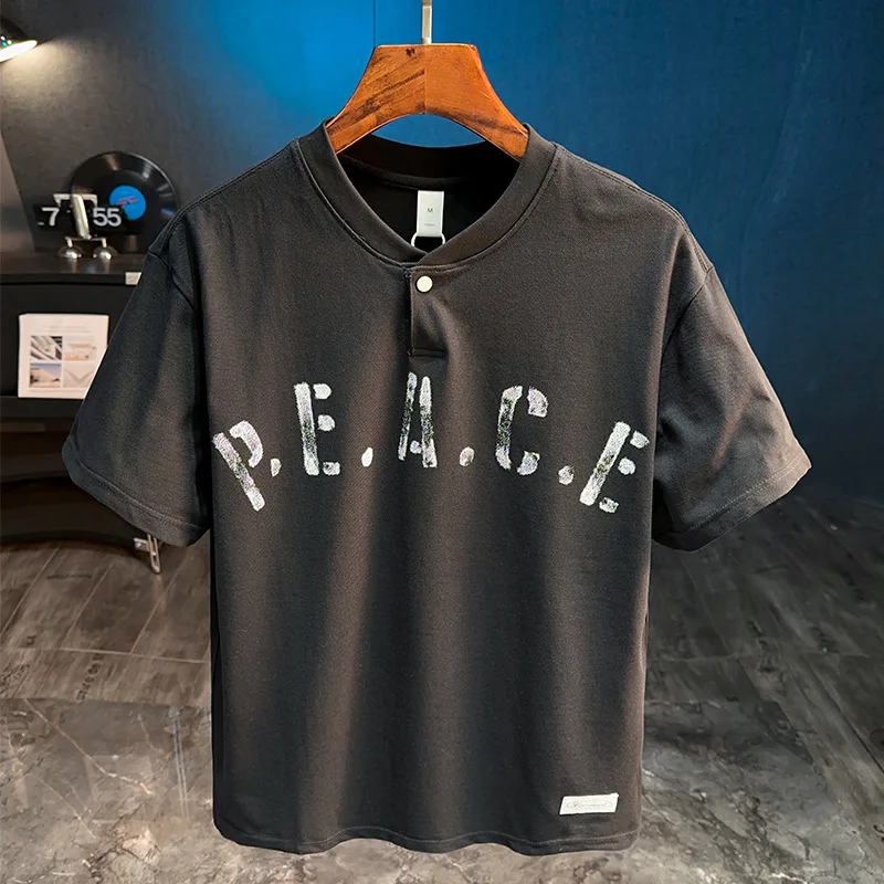 High end short sleeved T-shirt for men in summer 2025, new style for couples, loose and versatile casual men's clothing
High end short sleeved T-shirt for men in summer 2025, new style for couples, loose and versatile casual men's clothing
