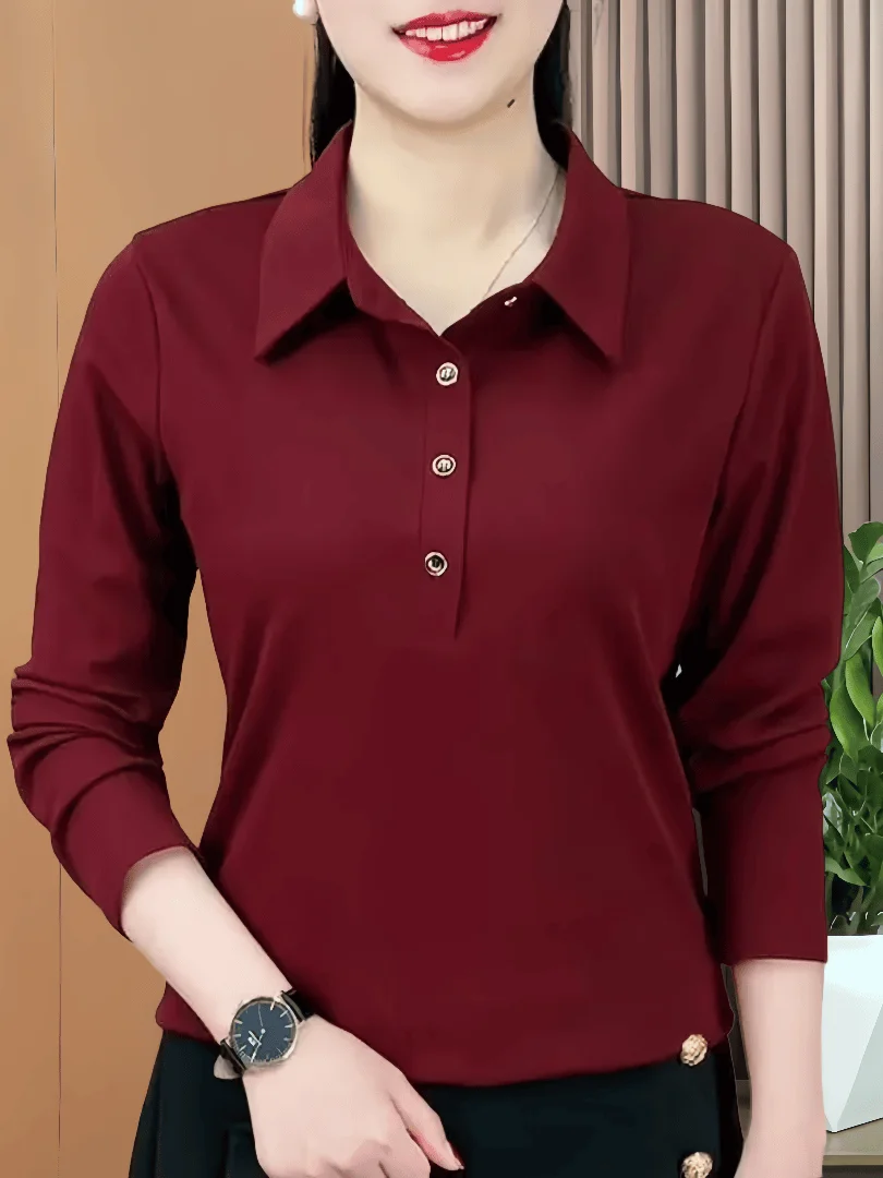 Casual Long Sleeve Neck T-Shirt Women's Base Shirt Pure Color Leisure Top for Middle-Aged Mothers Autumn New Style
Casual Long Sleeve Neck T-Shirt Women's Base Shirt Pure Color Leisure Top for Middle-Aged Mothers Autumn New Style