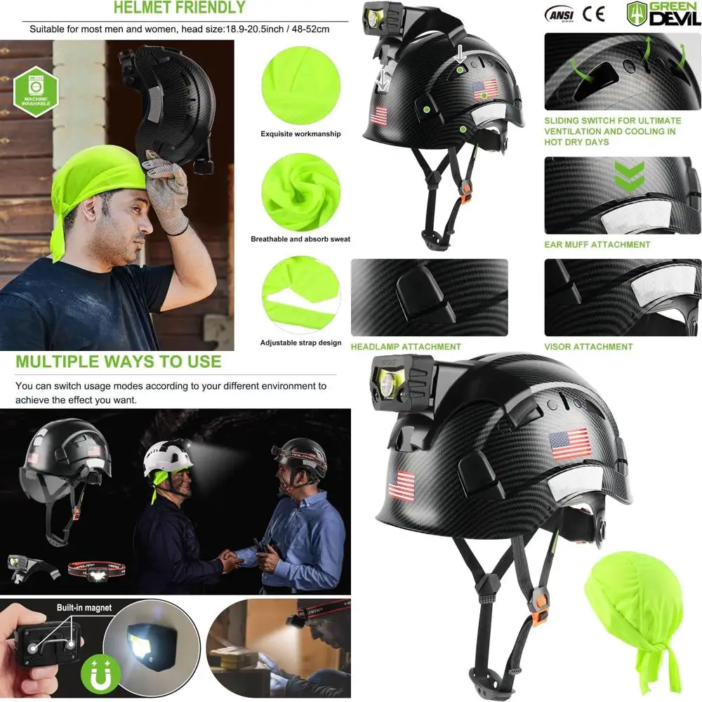 Vented Safety Hard Hat with Rechargeable Light and Lining, ANSI Z89.1 Certified, Suitable for Industrial, Construction, and Fore
Vented Safety Hard Hat with Rechargeable Light and Lining, ANSI Z89.1 Certified, Suitable for Industrial, Construction, and Fore