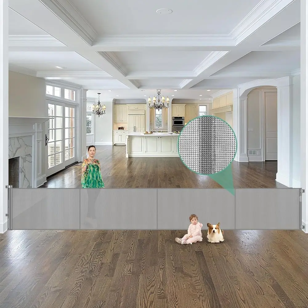 Reinorced 195 Inch Extra Wide Baby Gate Retractable Dog ence with Support Rods – Prevent Cling Under, 16 oot Retractable Baby Ga
Reinorced 195 Inch Extra Wide Baby Gate Retractable Dog ence with Support Rods – Prevent Cling Under, 16 oot Retractable Baby Ga