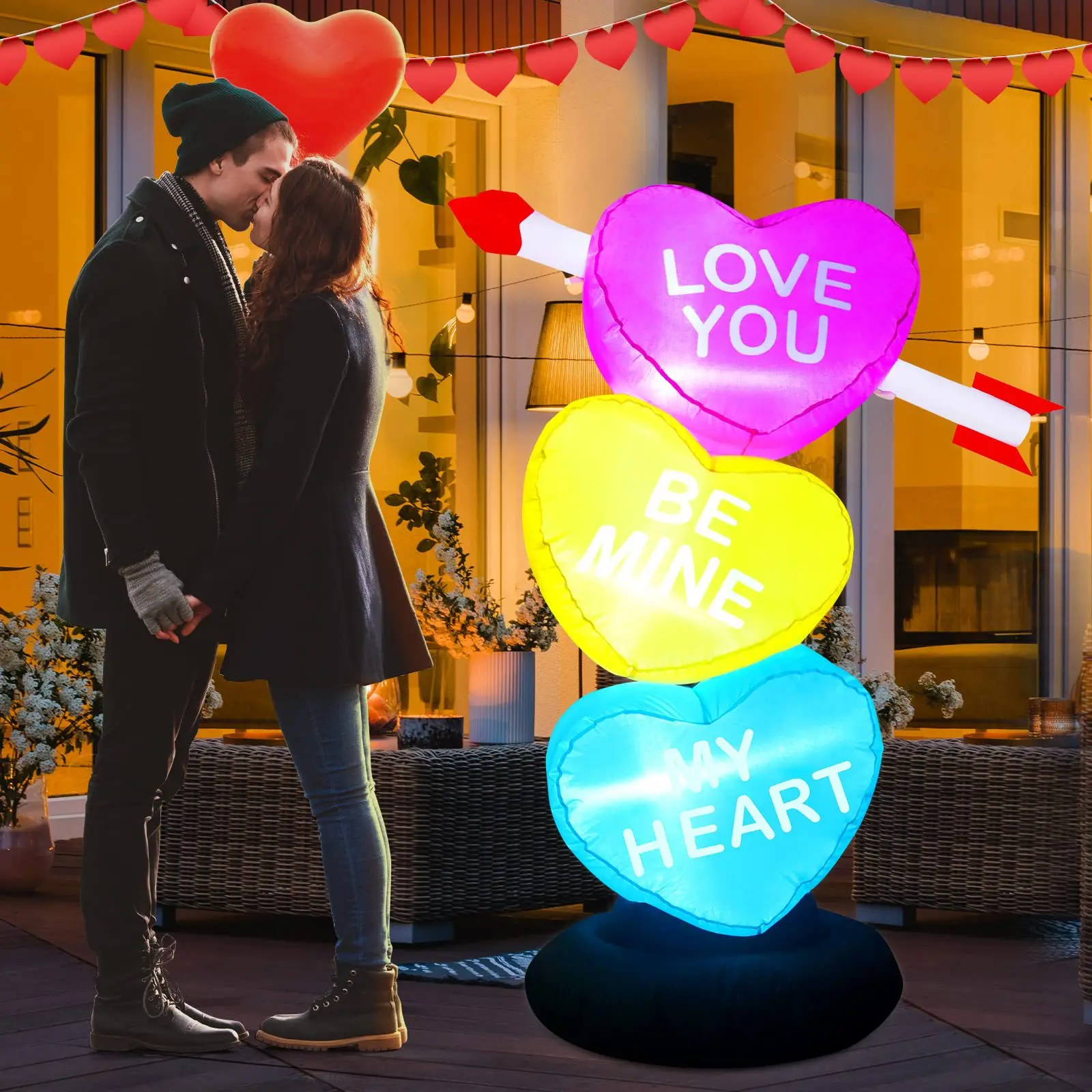 Надувное украшение на День святого Валентина с LED-подсветкой, романтический подарок в виде сердечек, надувные игрушки для улицы, для свадеб и вечеринок
Надувное украшение на День святого Валентина с LED-подсветкой, романтический подарок в виде сердечек, надувные игрушки для улицы, для свадеб и вечеринок