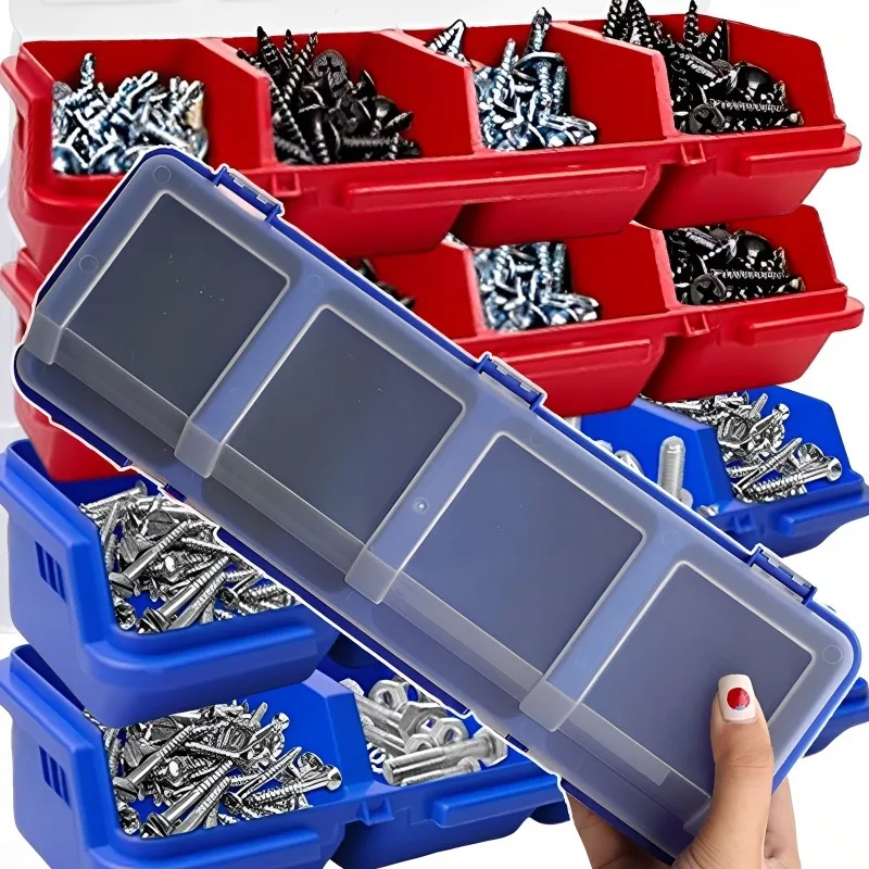 Портативная коробка для хранения винтов с 4 отделениями, пластиковые контейнеры для мелких деталей с крышками, многофункциональные инструменты для хранения ювелирных изделий 
Портативная коробка для хранения винтов с 4 отделениями, пластиковые контейнеры для мелких деталей с крышками, многофункциональные инструменты для хранения ювелирных изделий