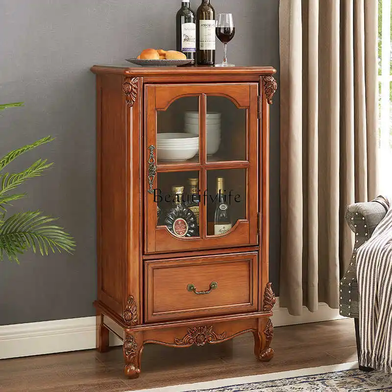 American display cabinet European living room retro solid wood dining side cabinet
American display cabinet European living room retro solid wood dining side cabinet