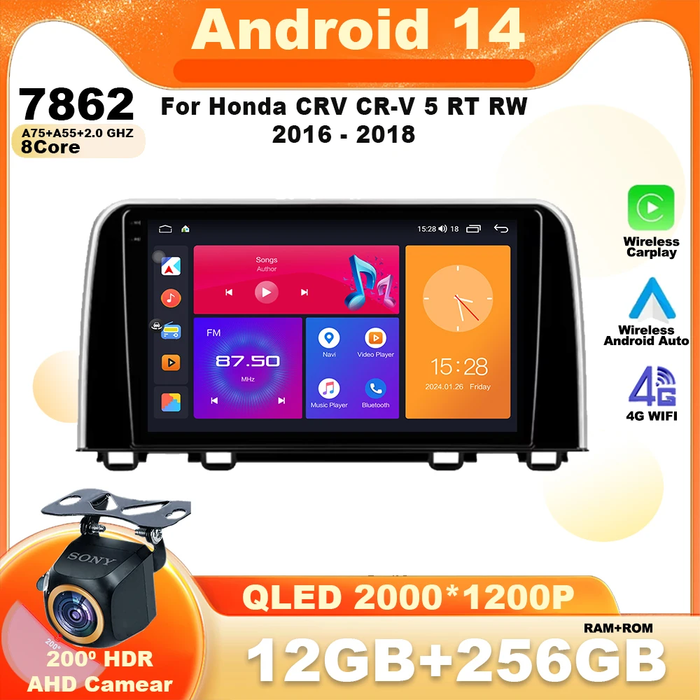 Android 14 For Honda CRV CR-V 5 RT RW 2016 - 2018 car radio Multimedia Video Player Navigation GPS Carplay WIFI 4G DSP Wireless
Android 14 For Honda CRV CR-V 5 RT RW 2016 - 2018 car radio Multimedia Video Player Navigation GPS Carplay WIFI 4G DSP Wireless