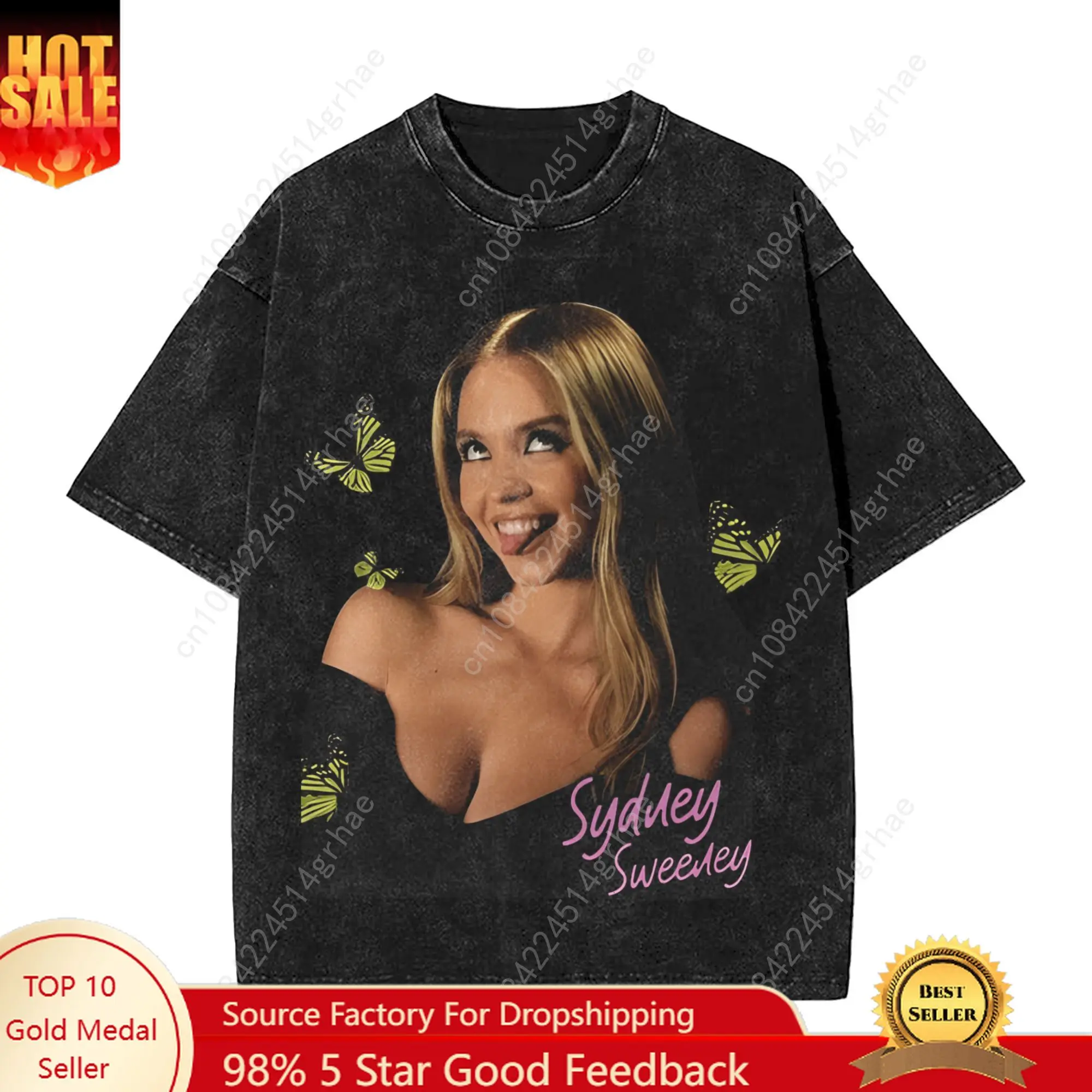 Sydney Sweeney Men's T Shirt Washed Butterfly Novelty Tee Shirt Short Sleeve Round Neck T-Shirts 100% Cotton Printed Tops
Sydney Sweeney Men's T Shirt Washed Butterfly Novelty Tee Shirt Short Sleeve Round Neck T-Shirts 100% Cotton Printed Tops