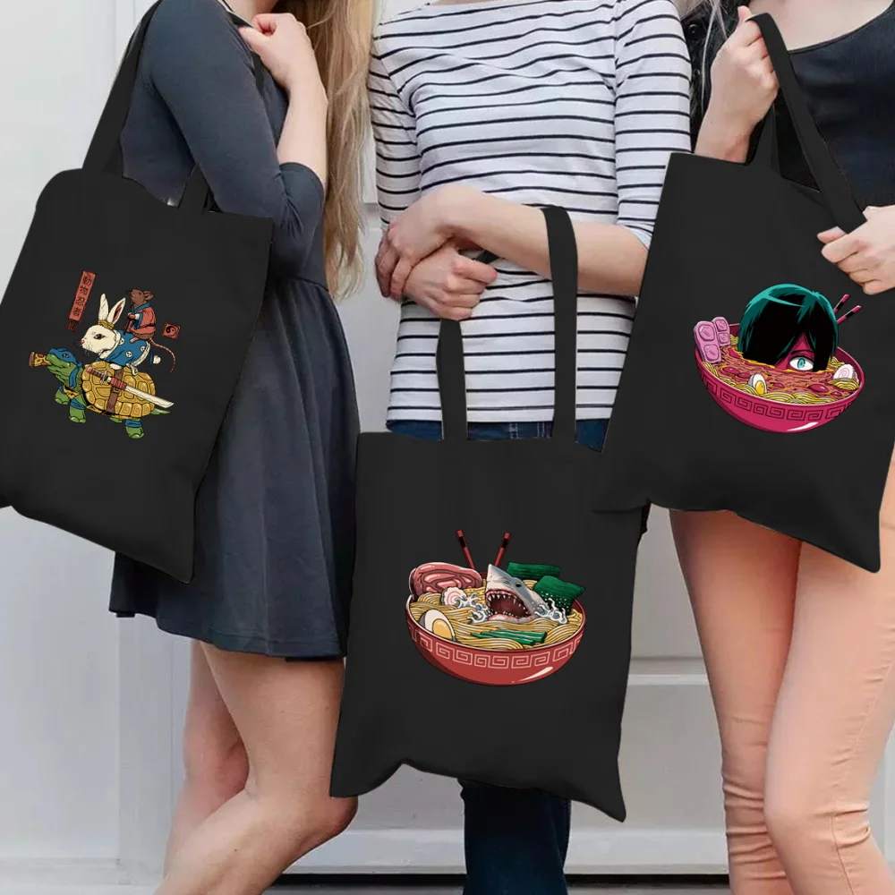 Women Shopping Bags Tote Bag Eco Shopper Shoulder Bag Black Canvas Fashion Cute Cartoons Printing Handbag All-match Sundries Bag
Women Shopping Bags Tote Bag Eco Shopper Shoulder Bag Black Canvas Fashion Cute Cartoons Printing Handbag All-match Sundries Bag