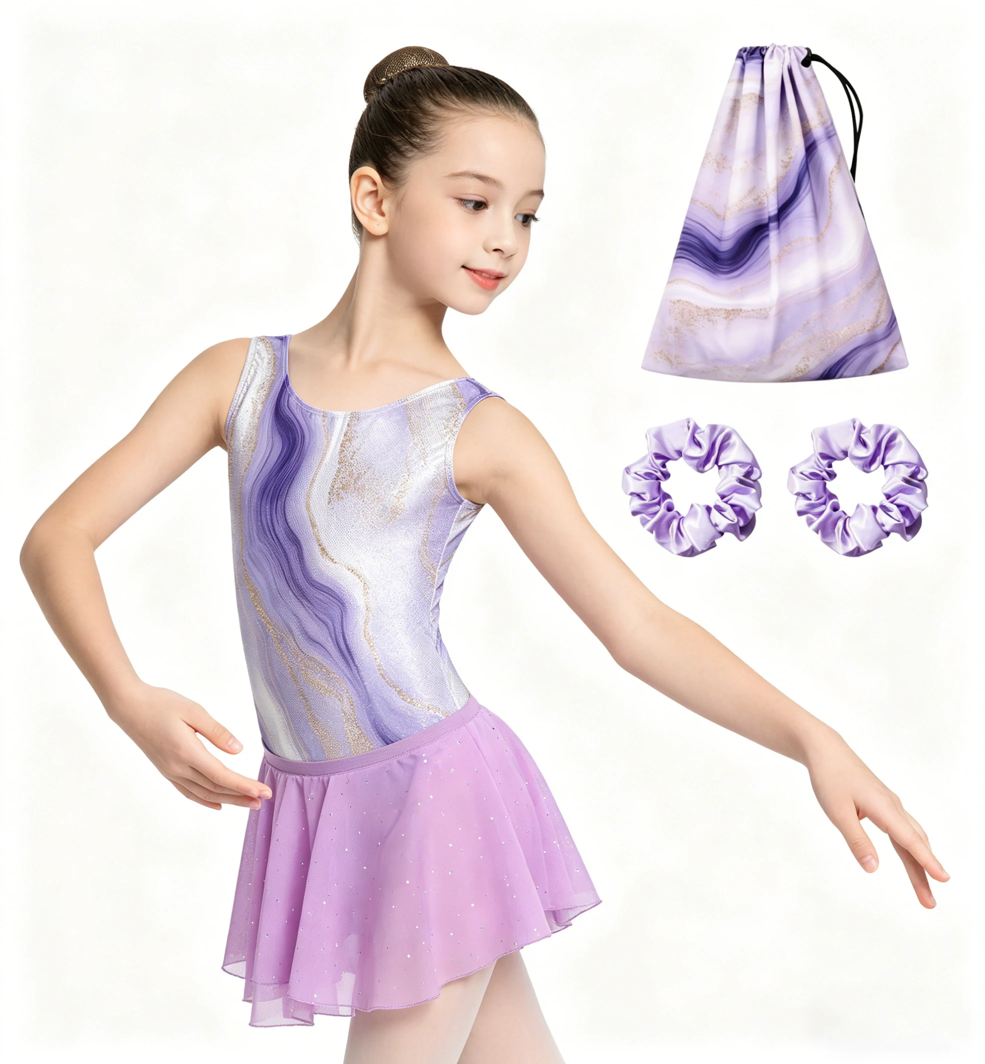 Girls Gymnastics Leotards Tumbling Outfits Ballet Dance Dress with Removable Skirt Storage Bag
Girls Gymnastics Leotards Tumbling Outfits Ballet Dance Dress with Removable Skirt Storage Bag
