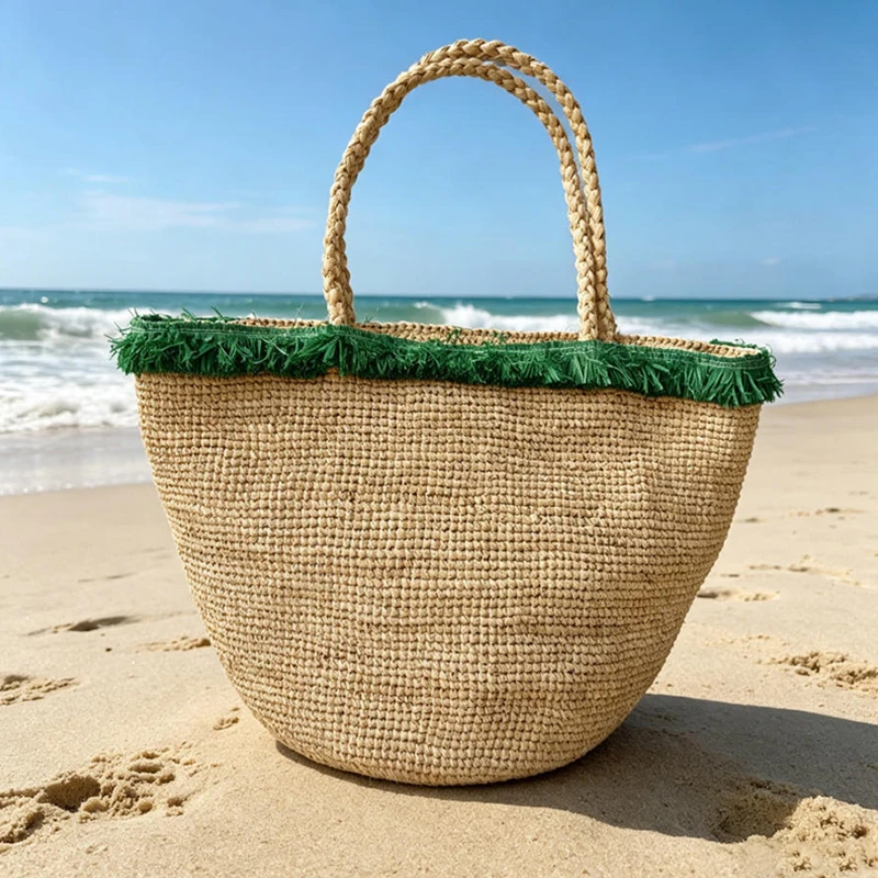 French Contrasting Color Woven Tote Bag Handwoven Summer Shoulder Bag Large Capacity Casual Beach & Vacation Commuter Handbag
French Contrasting Color Woven Tote Bag Handwoven Summer Shoulder Bag Large Capacity Casual Beach & Vacation Commuter Handbag