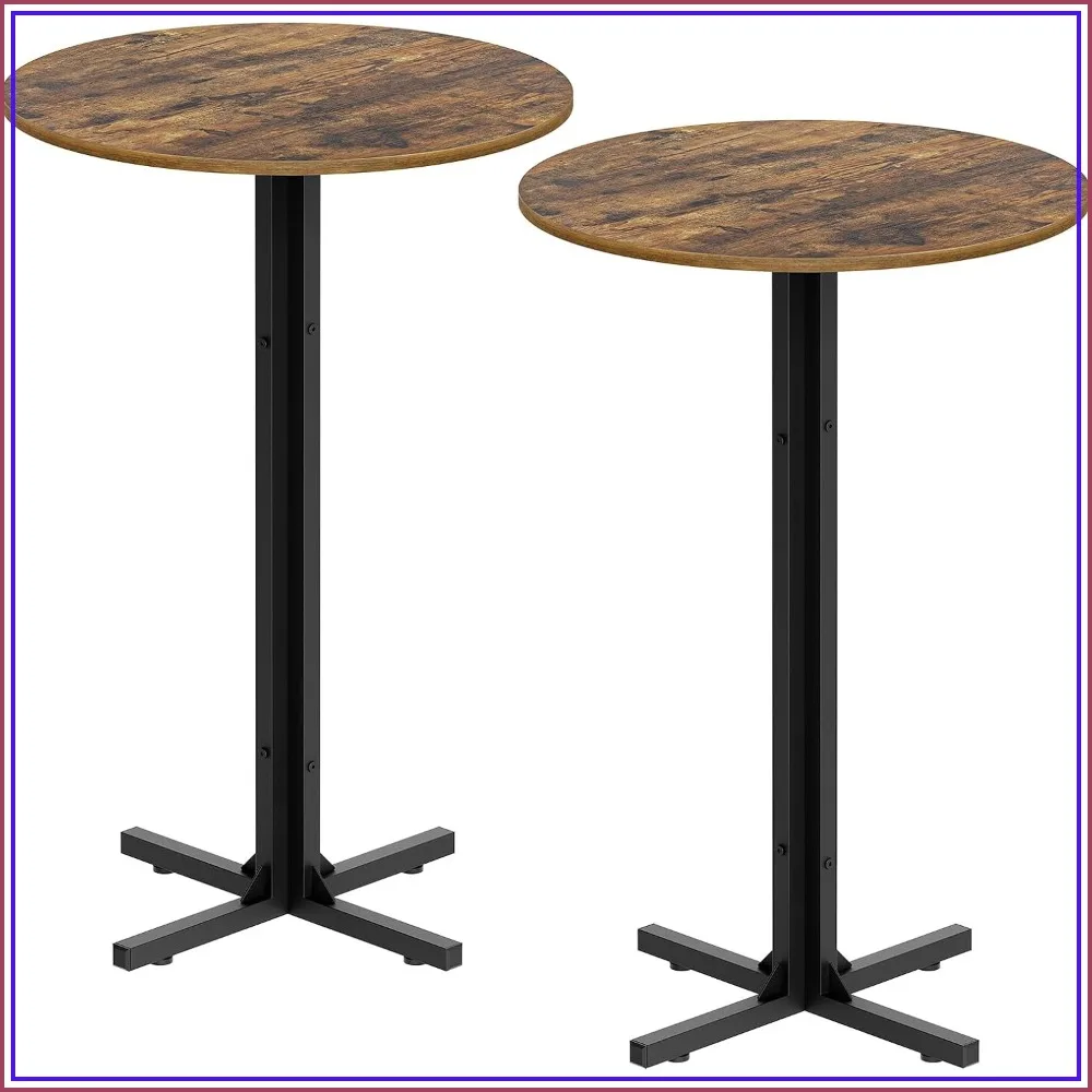 Round Bar Table Set of 2, Counter Height Pub Table, Cocktail Table, Versatile for Dining, Kitchen, Bar, Cafe, Rustic Brown and Black
Round Bar Table Set of 2, Counter Height Pub Table, Cocktail Table, Versatile for Dining, Kitchen, Bar, Cafe, Rustic Brown and Black