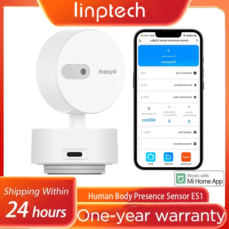 Linptech Human Body Presence Sensor ES1 Zigbee/Wi-Fi Communication Millimeter Wave Radar Inductive Static For Xiaomi or Tuya APP
Linptech Human Body Presence Sensor ES1 Zigbee/Wi-Fi Communication Millimeter Wave Radar Inductive Static For Xiaomi or Tuya APP