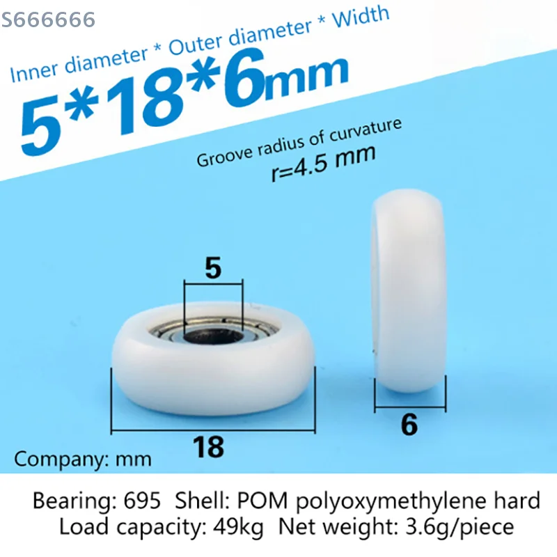 2Pcs 695ZZ 5x18x6mm POM Nylon Round Type Roller Wheels POM Wrapped 695ZZ Bearing Pulley Plastic Wheels
2Pcs 695ZZ 5x18x6mm POM Nylon Round Type Roller Wheels POM Wrapped 695ZZ Bearing Pulley Plastic Wheels