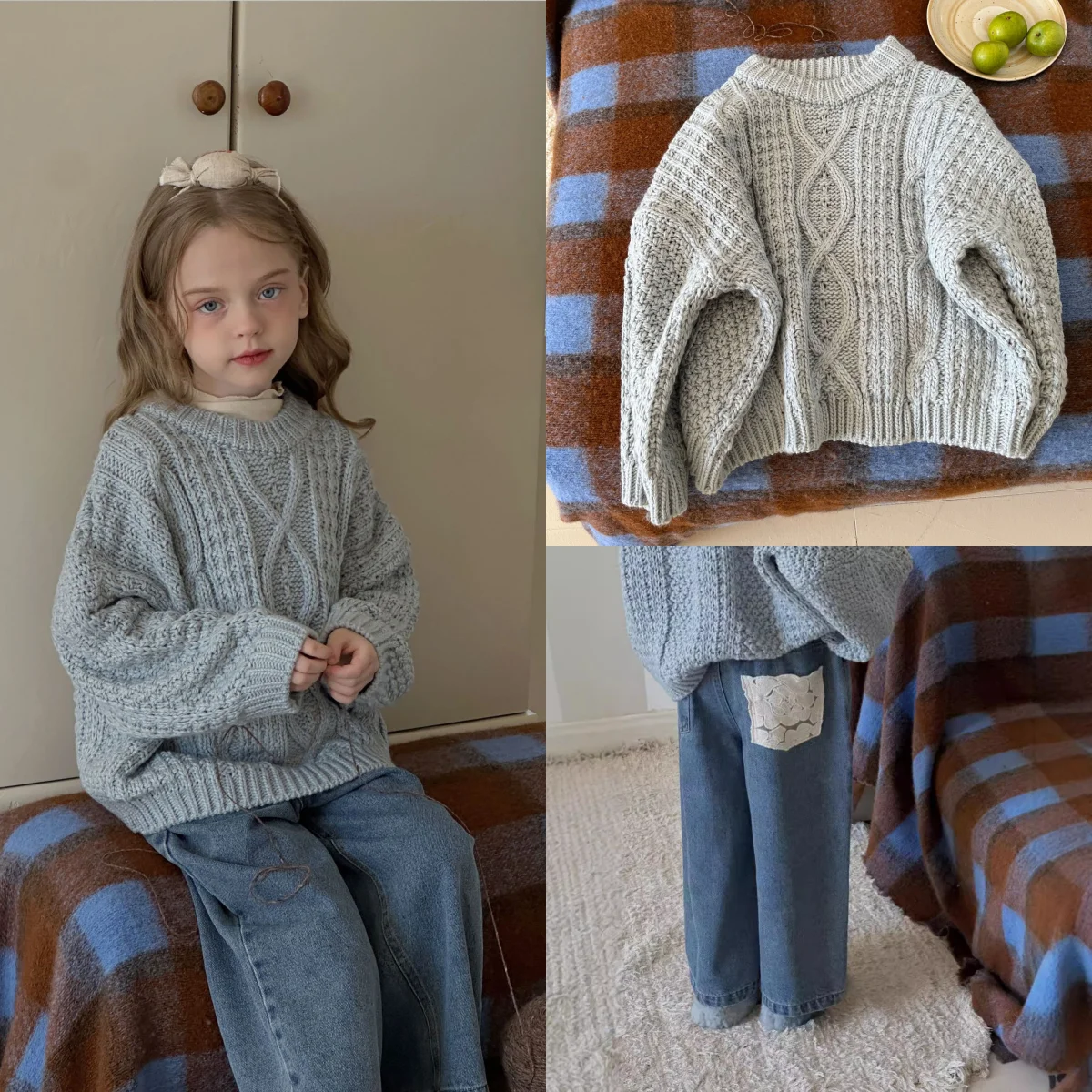 Korean Girls Knitwear Sweaters For 2024 New Fall Winter Baby Girls Outwear Jeans Children's Clothing
Korean Girls Knitwear Sweaters For 2024 New Fall Winter Baby Girls Outwear Jeans Children's Clothing
