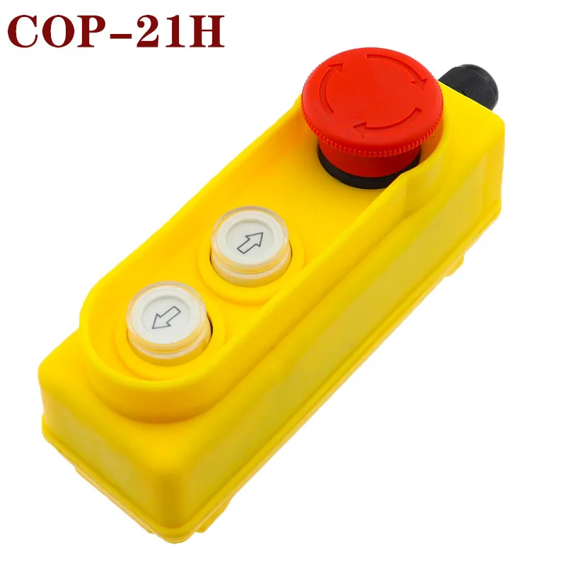 COP-21H rain proof lifting button box emergency stop button switch 2.2KW direct control electric hoist switch 250V
COP-21H rain proof lifting button box emergency stop button switch 2.2KW direct control electric hoist switch 250V