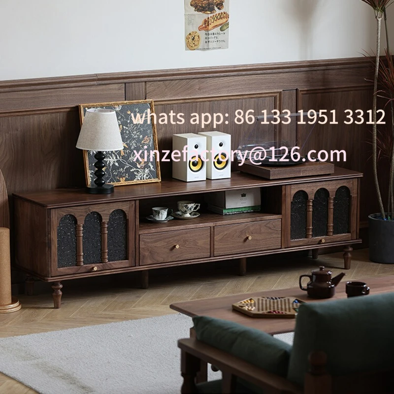 North American black walnut solid wood TV cabinet cherry wood French retro small apartment living room storage TV cabinet
North American black walnut solid wood TV cabinet cherry wood French retro small apartment living room storage TV cabinet