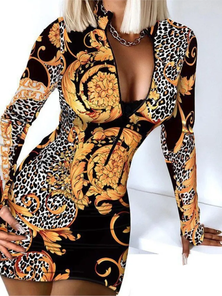 Sexy Long Sleeve Bodycon Mini Dress Women Spring Autumn 2024 Fashion Deep V Neck Print Slim Party Dresses Casual Robe Femme
Sexy Long Sleeve Bodycon Mini Dress Women Spring Autumn 2024 Fashion Deep V Neck Print Slim Party Dresses Casual Robe Femme