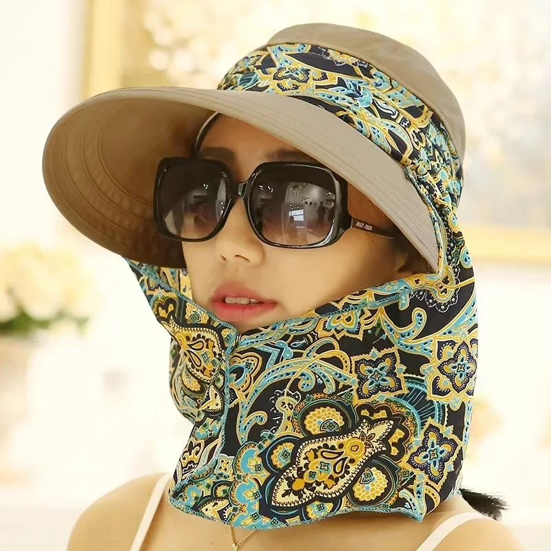 Fashion Women Summer Outdoor Riding Anti-UV Sun Hat Beach Foldable Sunscreen Floral Print Caps Neck Face Wide Brim Hat
Fashion Women Summer Outdoor Riding Anti-UV Sun Hat Beach Foldable Sunscreen Floral Print Caps Neck Face Wide Brim Hat