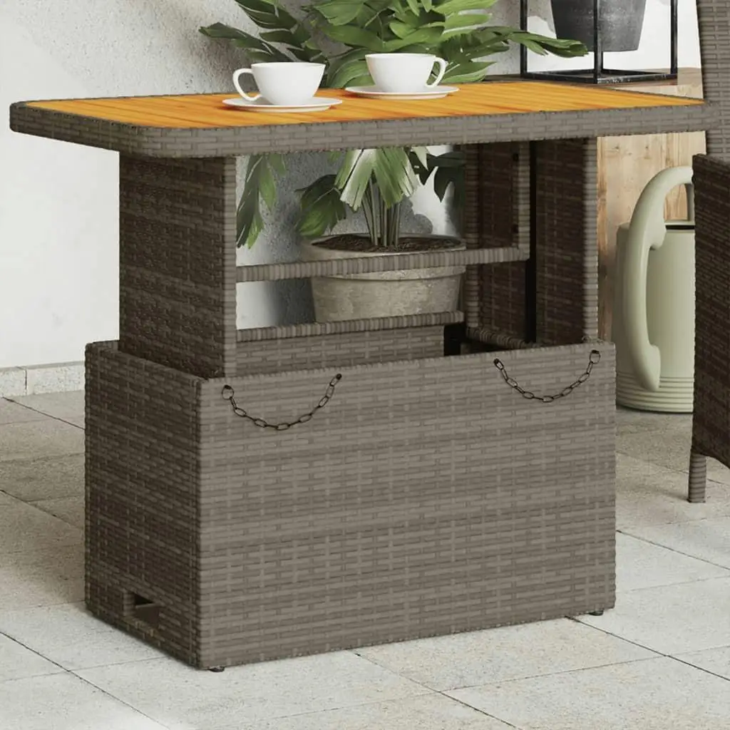 Gray Patio Table 35.4x21.7x28 - Durable Poly Rattan & Acacia Wood Outdoor Furniture
Gray Patio Table 35.4x21.7x28 - Durable Poly Rattan & Acacia Wood Outdoor Furniture