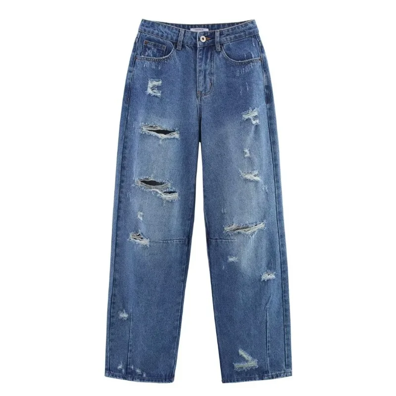 TRAFZR Punk Style Ripped Jeans Women 2025 Spring & Fall High Rise Loose Fit Acid Wash Blue Retro Casual Outfits
TRAFZR Punk Style Ripped Jeans Women 2025 Spring & Fall High Rise Loose Fit Acid Wash Blue Retro Casual Outfits