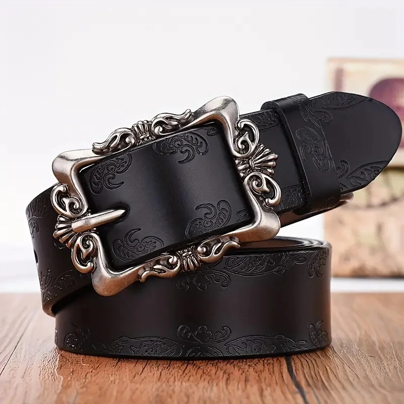 Versatile Embossed Genuine Leather Women's Belt, Fashion Vintage Decorative Pants Belt With Pin Buckle
Versatile Embossed Genuine Leather Women's Belt, Fashion Vintage Decorative Pants Belt With Pin Buckle