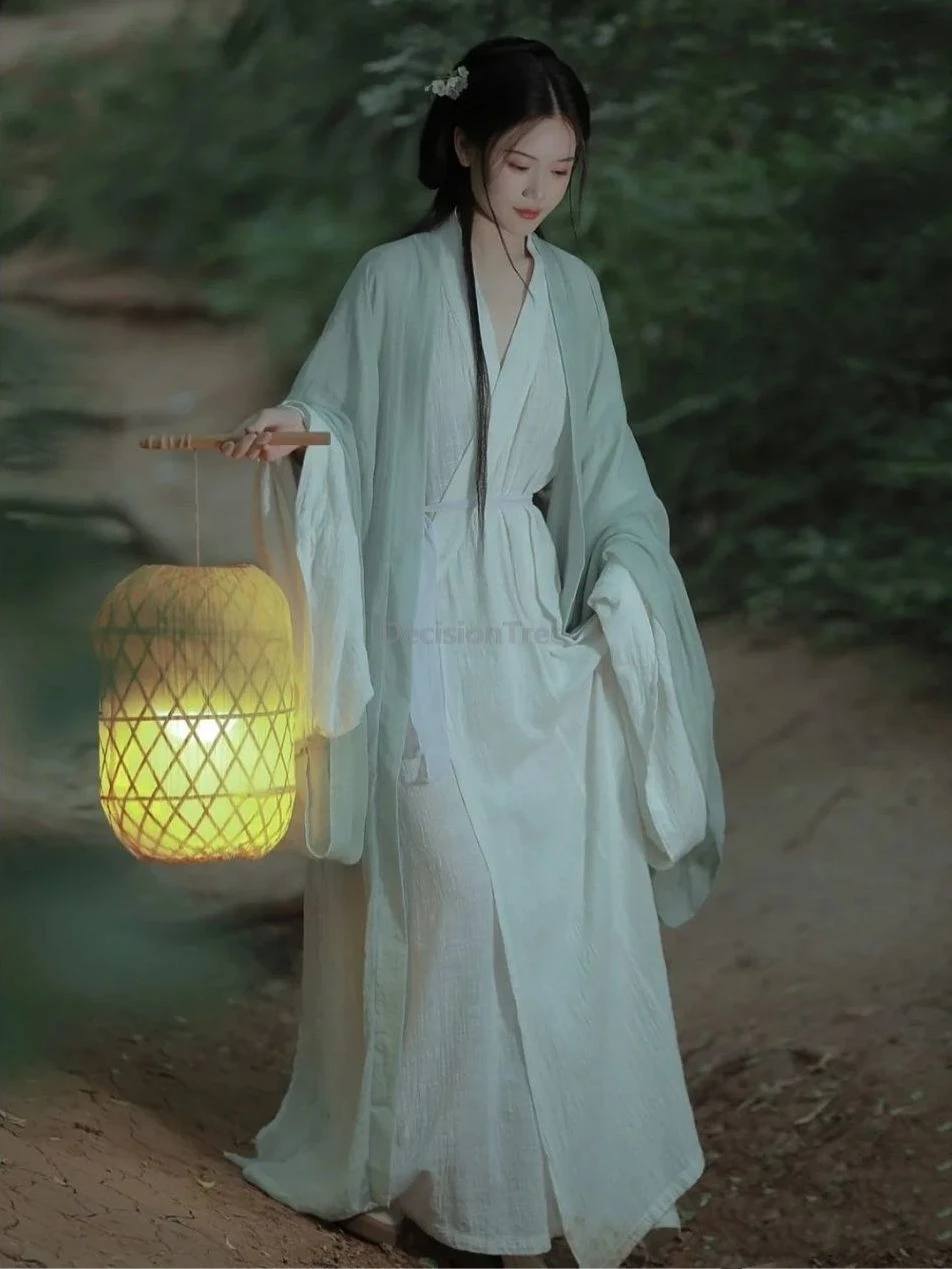 2025 чистый цвет, простая литература, искусство, стиль Вэй Цзинь, ханьфу, нежная фея, темперамент, с широкими рукавами, ханьфу, элегантная китайская одежда дзен 
2025 чистый цвет, простая литература, искусство, стиль Вэй Цзинь, ханьфу, нежная фея, темперамент, с широкими рукавами, ханьфу, элегантная китайская одежда дзен