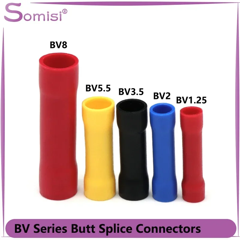 10~100pcs BV Butt Splice Wire Connectors BV1.25 BV2 BV3.5 BV5.5 BV8 Straight Crimp PVC Insulated Copper Tube Cold Press Terminal
10~100pcs BV Butt Splice Wire Connectors BV1.25 BV2 BV3.5 BV5.5 BV8 Straight Crimp PVC Insulated Copper Tube Cold Press Terminal