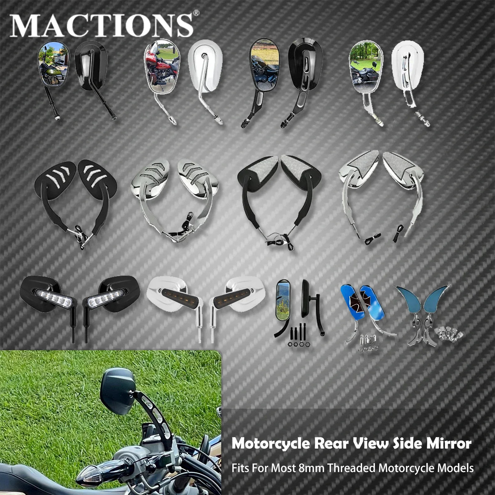 Motorcycle LED Light Rear View Mirrors For Harley XL Dyna Touring Softail For BMW For Honda For Yamaha 8mm Rearview Side Mirror
Motorcycle LED Light Rear View Mirrors For Harley XL Dyna Touring Softail For BMW For Honda For Yamaha 8mm Rearview Side Mirror