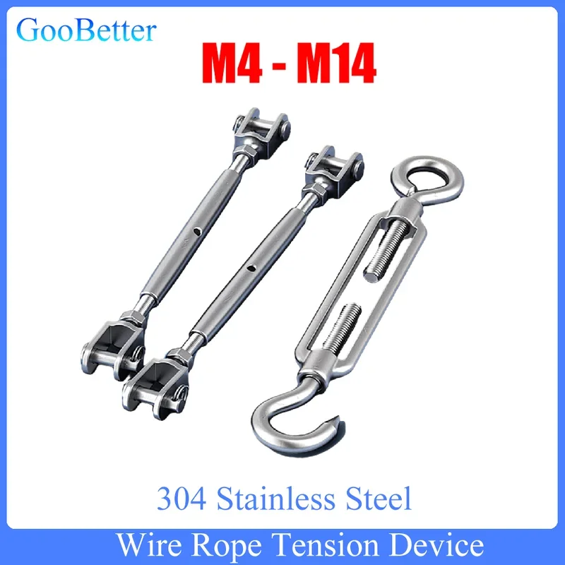 1Pcs Wire Rope Tension Device M4 M5 M6 M8 M10 M12 M14 304 Stainless Steel Adjust Chain Rigging Hooks & Eye Turnbuckle
1Pcs Wire Rope Tension Device M4 M5 M6 M8 M10 M12 M14 304 Stainless Steel Adjust Chain Rigging Hooks & Eye Turnbuckle