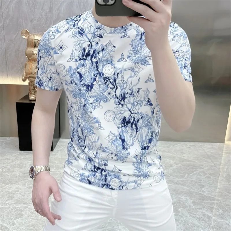 Men's Clothing Summer high quality Fashion Brand Texture Printed Short-sleeved T-shirts Casual All-match Light Luxury T-shirts
Men's Clothing Summer high quality Fashion Brand Texture Printed Short-sleeved T-shirts Casual All-match Light Luxury T-shirts