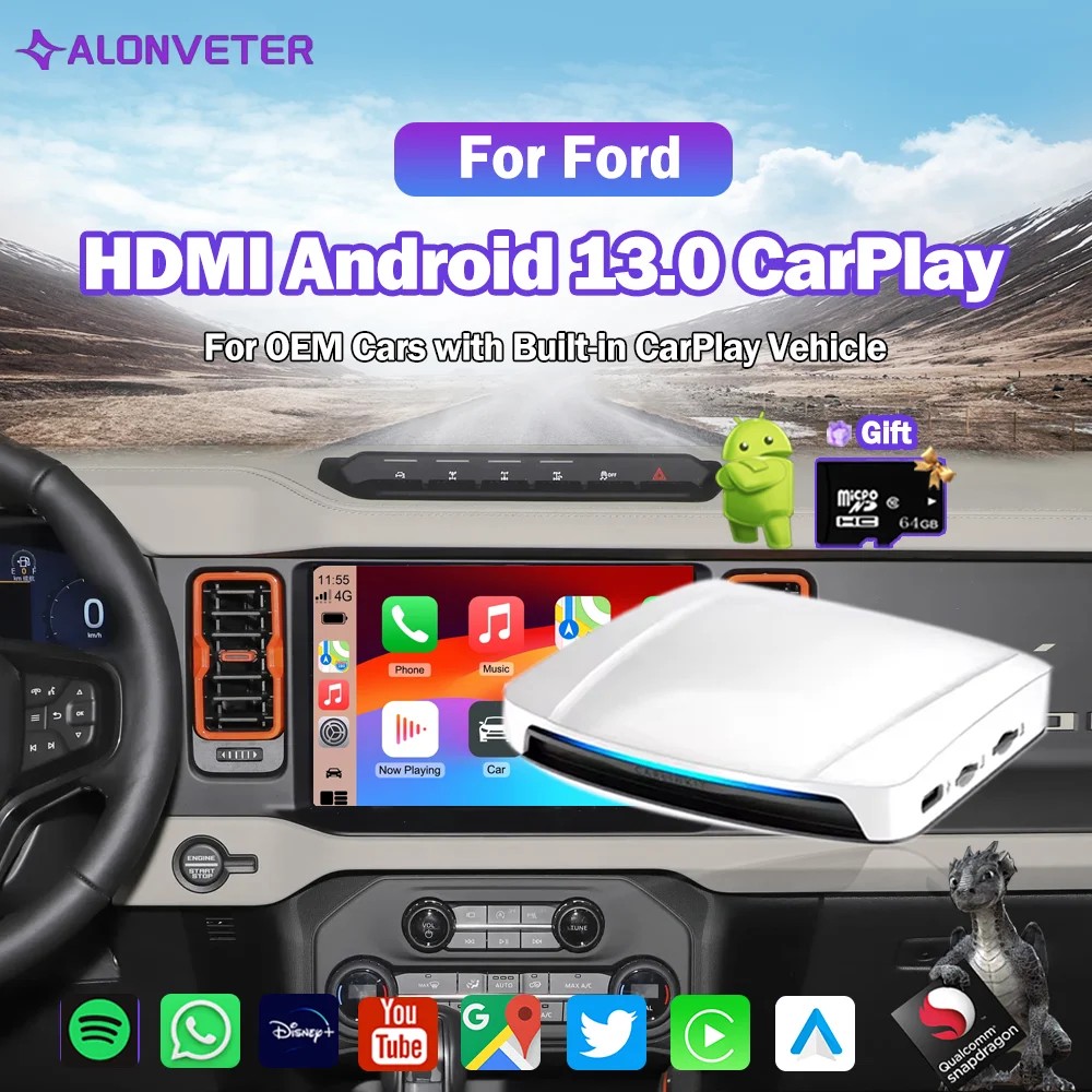 Android Auto CarPlay Ai Box Wireless Adapter Android 13.0 System UHD HDMI Car Play 8GB+128GB SDM660 8-Core Split Screen For Ford 
Android Auto CarPlay Ai Box Wireless Adapter Android 13.0 System UHD HDMI Car Play 8GB+128GB SDM660 8-Core Split Screen For Ford