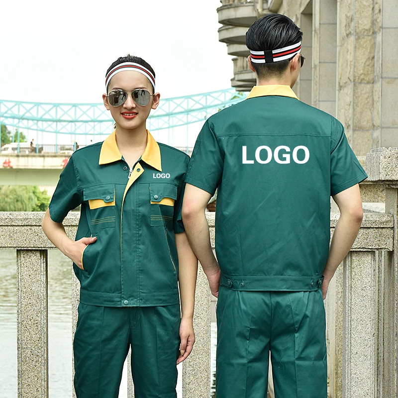 Working Clothes Suit For Men Short Sleeve Uniform Painter Factory Workshop Mechanic Electric Welder Repair Summer Printed Logo
Working Clothes Suit For Men Short Sleeve Uniform Painter Factory Workshop Mechanic Electric Welder Repair Summer Printed Logo