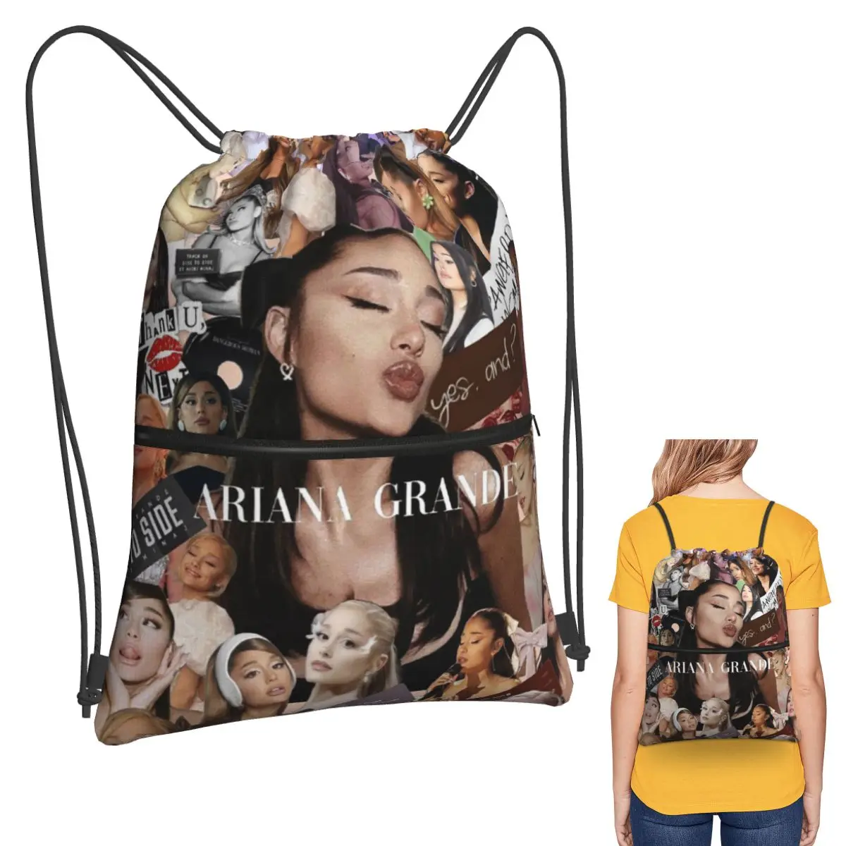 Ariana Grande Pop Music American Singer Backpacks Portable Drawstring Bags Sports Bag Book Bags for Travel School
Ariana Grande Pop Music American Singer Backpacks Portable Drawstring Bags Sports Bag Book Bags for Travel School