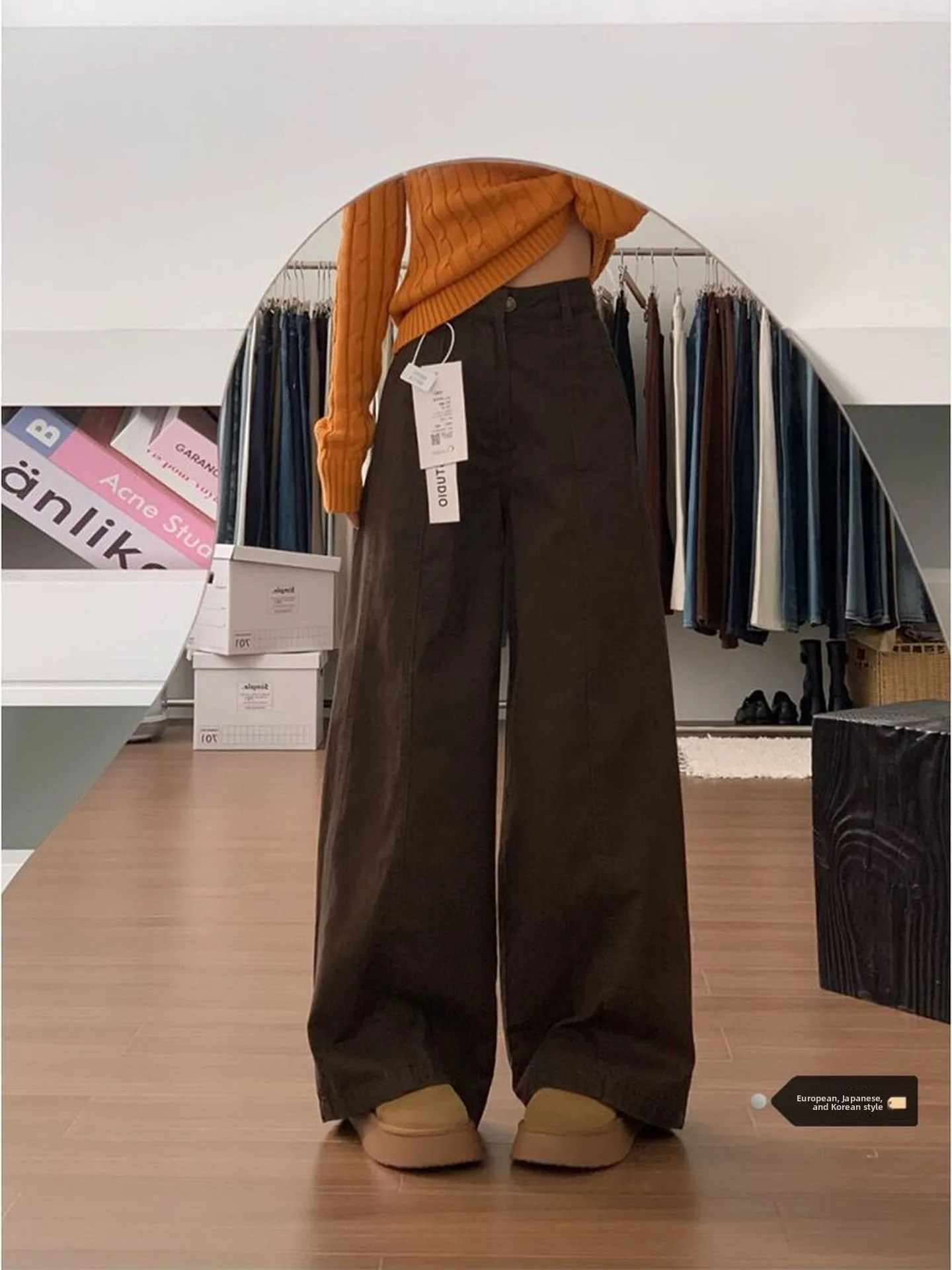 Retro American High Waist Coffee Color Lazy Straight Leg Jeans Women's Slimming Drapey Wide Leg Pants Casual Autumn Winter
Retro American High Waist Coffee Color Lazy Straight Leg Jeans Women's Slimming Drapey Wide Leg Pants Casual Autumn Winter