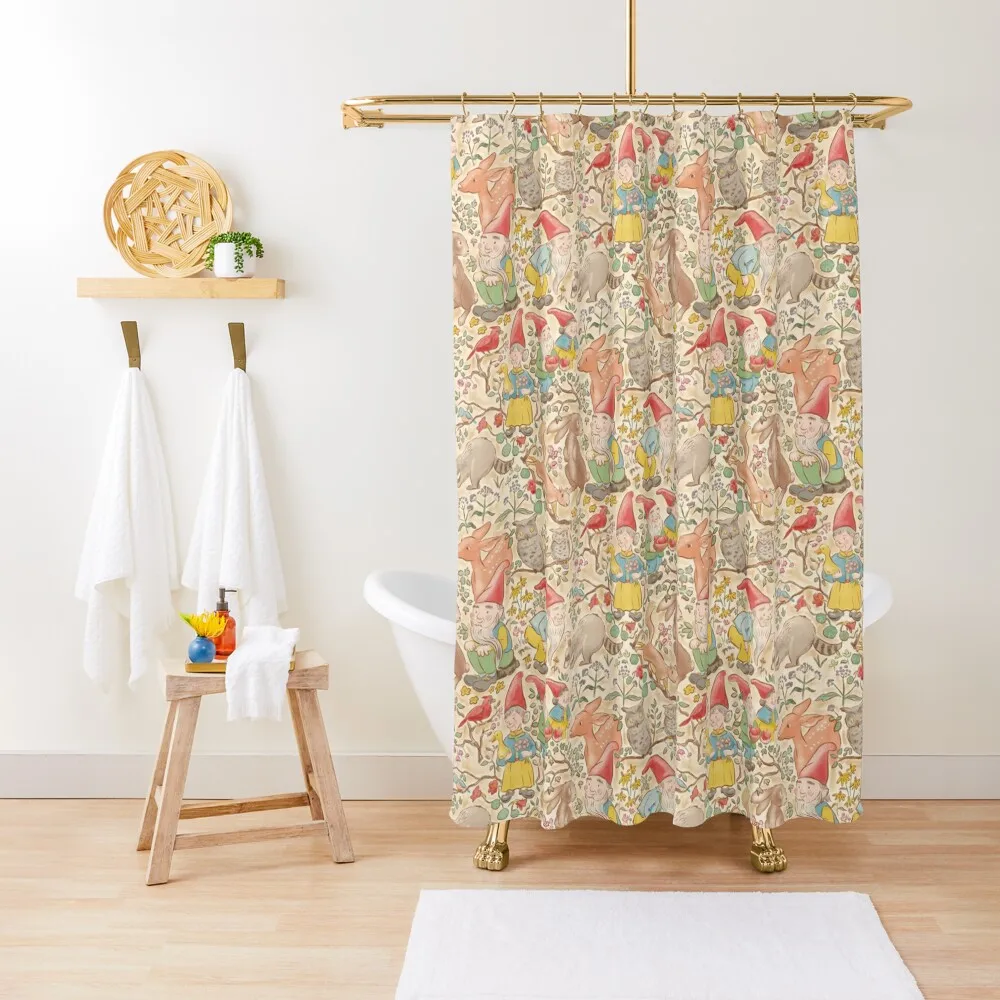 Retro Gnomes with Flowers and Woodland Animals Shower Curtain Anti-Mold Waterproof Shower Cute Shower Curtain 
Retro Gnomes with Flowers and Woodland Animals Shower Curtain Anti-Mold Waterproof Shower Cute Shower Curtain