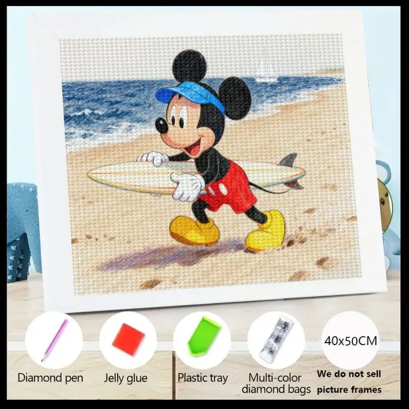 1 шт. Микки Маус Серфинг Пляж 5D Набор алмазной живописи, DIY Полный дрель Мультфильм Алмазный художественный набор, Летние каникулы Тема Crystal Ge
1 шт. Микки Маус Серфинг Пляж 5D Набор алмазной живописи, DIY Полный дрель Мультфильм Алмазный художественный набор, Летние каникулы Тема Crystal Ge