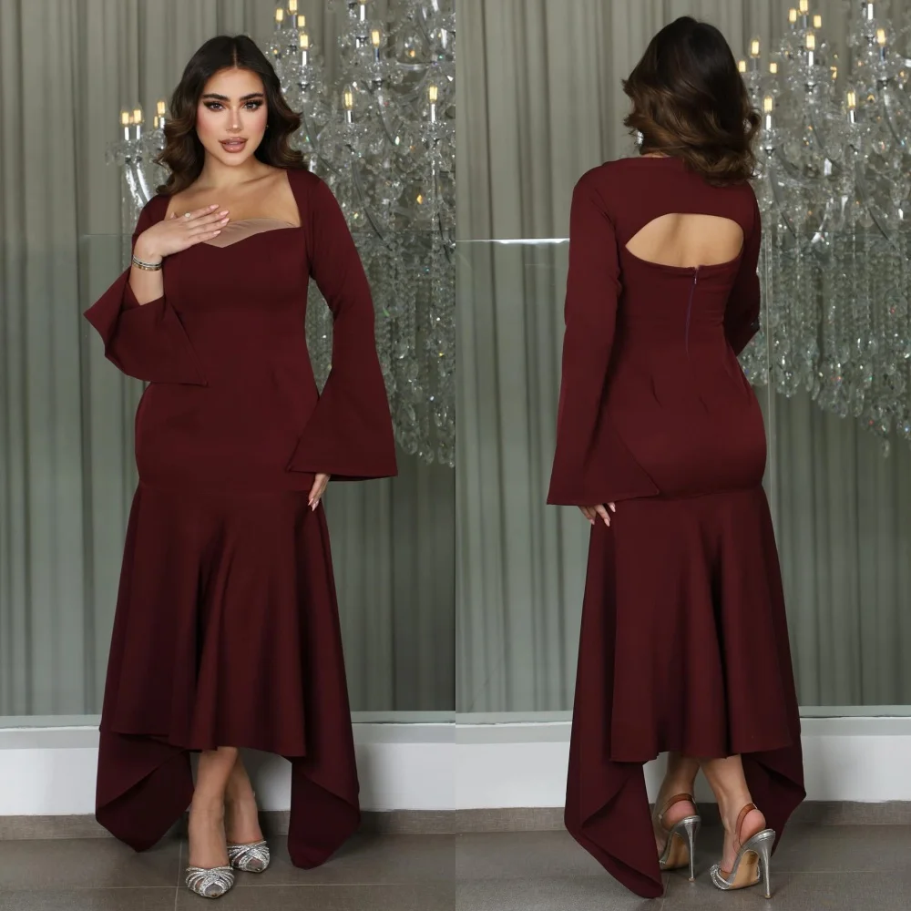 Customized Jersey Pleat Mermaid Square Neck Midi Dresses Bespoke Occasion Prom Simple Classic Modern Style
Customized Jersey Pleat Mermaid Square Neck Midi Dresses Bespoke Occasion Prom Simple Classic Modern Style