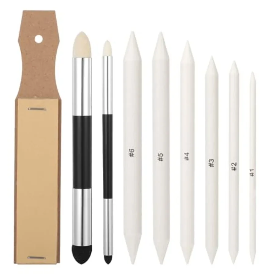 Blending Stumps for Drawing, 9PCS Tortillions Blending Pencil Oil Pastel Blending Tools Soft Paper Felts Sketch Blending Sticks
Blending Stumps for Drawing, 9PCS Tortillions Blending Pencil Oil Pastel Blending Tools Soft Paper Felts Sketch Blending Sticks