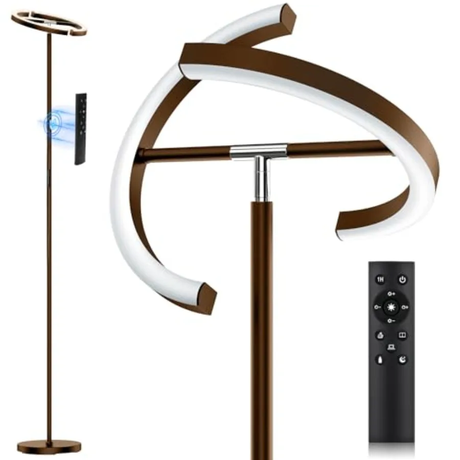 Floor Lamp, Modern Stepless Dimmable Standing Lamp with Remote Control, 22W 3000-6000K LED Rotatable Floor Light Uplighter Stan
Floor Lamp, Modern Stepless Dimmable Standing Lamp with Remote Control, 22W 3000-6000K LED Rotatable Floor Light Uplighter Stan
