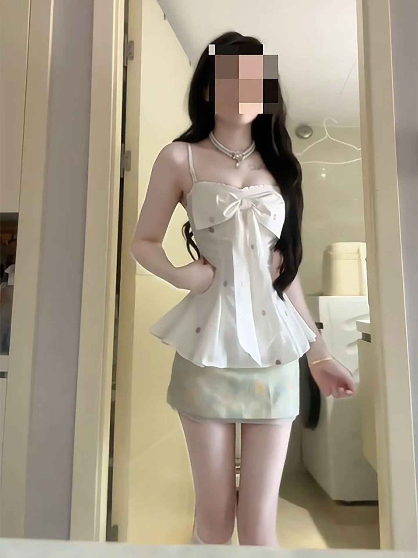 Sweet Girl Style Knot Strap Top Slimming Print Skirt Two Piece Set Women's Fashion Summer Outfit Casual Wear
Sweet Girl Style Knot Strap Top Slimming Print Skirt Two Piece Set Women's Fashion Summer Outfit Casual Wear