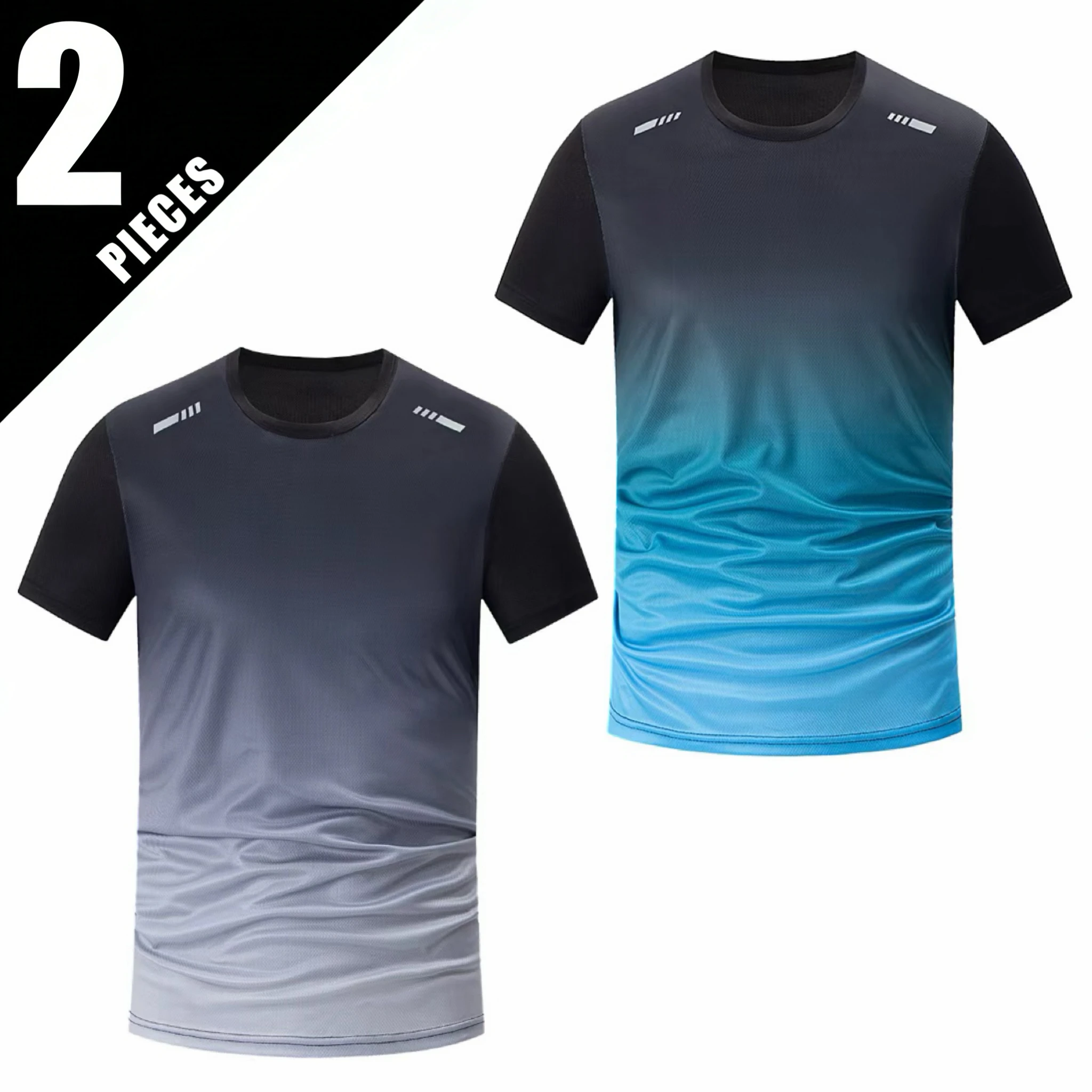 2-Pcs Men's Short Sleeved Youth Seasonal Gradient Quick Drying Sports Running Comfortable And Fashionable Plus Size T-shirt
2-Pcs Men's Short Sleeved Youth Seasonal Gradient Quick Drying Sports Running Comfortable And Fashionable Plus Size T-shirt
