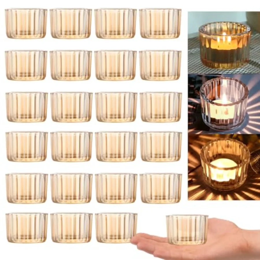Gold Tealight Candle Holder, Set of 48 Thick Glass, Tea Light Holders Bulk, Votive Candle Holders, for Wedding Table Decor, Par
Gold Tealight Candle Holder, Set of 48 Thick Glass, Tea Light Holders Bulk, Votive Candle Holders, for Wedding Table Decor, Par