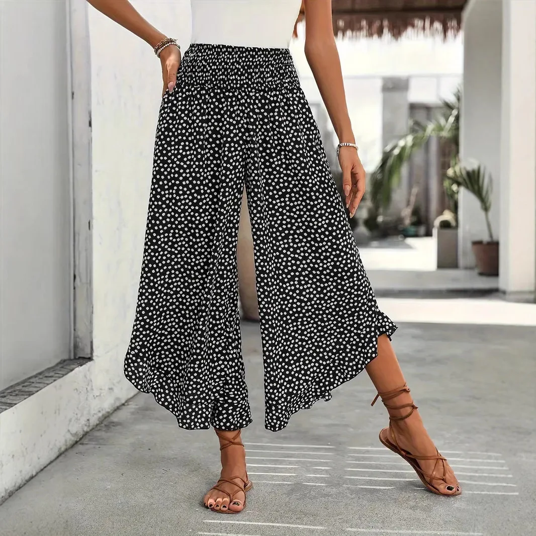 Women's summer pants new casual polka dot loose high waist cinched waist slimming wide leg pants
Women's summer pants new casual polka dot loose high waist cinched waist slimming wide leg pants