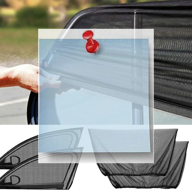 4 PCS Car Window Shades, Stretchy Mesh Front Rear Side Window Sun Shades For Heat Block UV Protection Black
4 PCS Car Window Shades, Stretchy Mesh Front Rear Side Window Sun Shades For Heat Block UV Protection Black