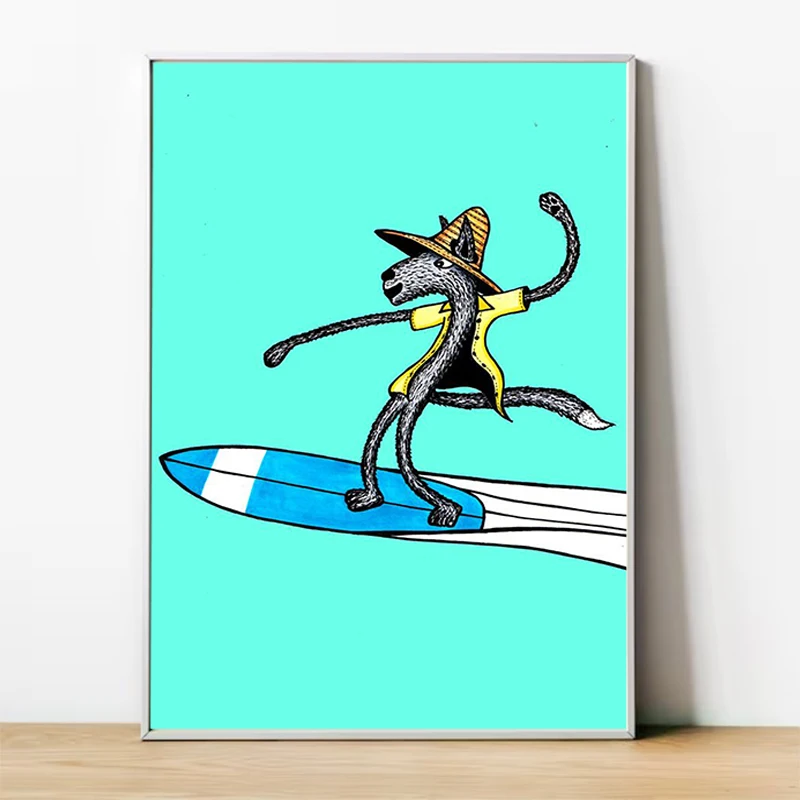 Funny Surfing Animal Poster Baby Room Decor Home and Decoration Posters for Wall Art Decorative Painting Canvas Decorations the
Funny Surfing Animal Poster Baby Room Decor Home and Decoration Posters for Wall Art Decorative Painting Canvas Decorations the