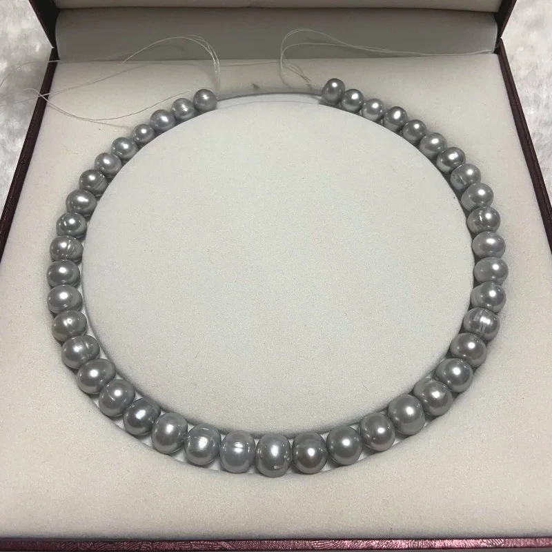 Charming 18"10-11mm Genuine Gray Natural Thread Pearl Necklace Gifts 925 Sterling Silver
Charming 18"10-11mm Genuine Gray Natural Thread Pearl Necklace Gifts 925 Sterling Silver