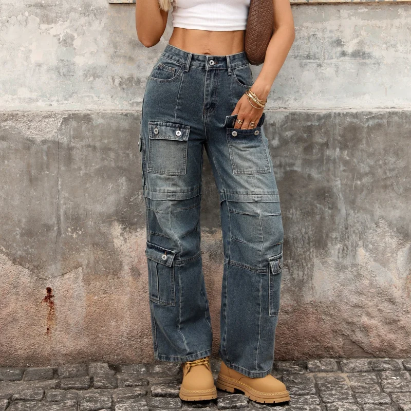 Women's Heavy Industry Multi Pocket High Waist Wide Leg Pants 2026 New Washed Loose Fit Floor-Length Cowboy Style
Women's Heavy Industry Multi Pocket High Waist Wide Leg Pants 2026 New Washed Loose Fit Floor-Length Cowboy Style